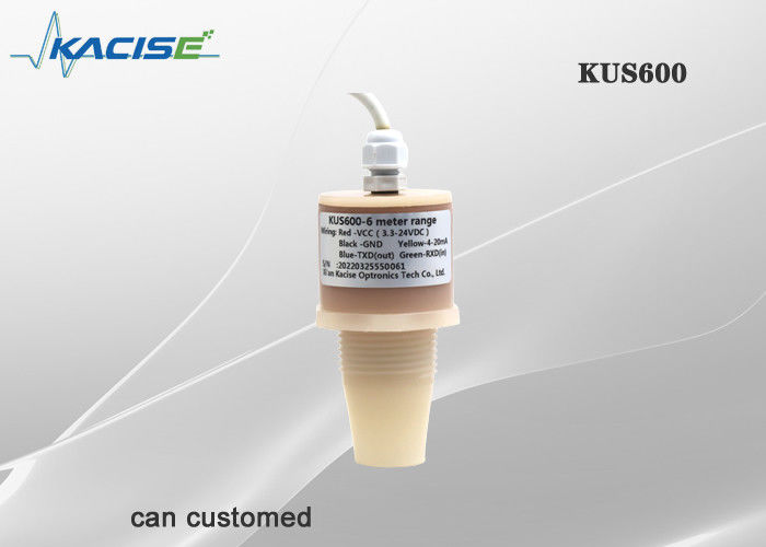 KUS600 IP68 Su geçirmez ultrasonik su seviyesi algılayıcısı, 0.6m-5m aralığı ve PVDF kaplaması