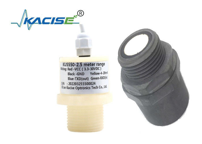 KUS550 PTFE RS485 çıkışı ve 3m ölçüm aralığı ile su geçirmez ultrasonik seviye sensörü