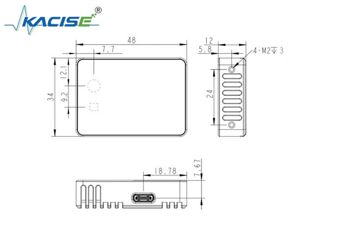 KL3A-05U 3D Solid State Lidar ROS İşletim Sistemi Ve Uygulamalar İçin 940nm VCSEL Dalga Uzunluğu