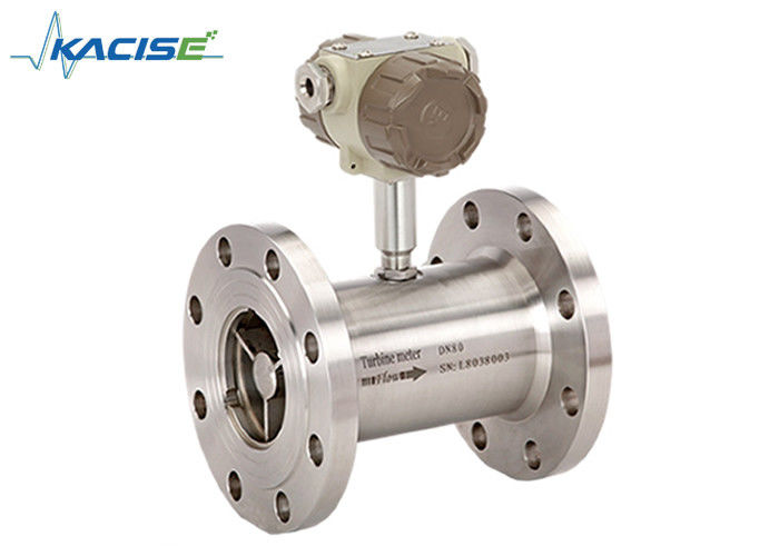 Compact Structure Stainless Steel Turbine Flow Meter petrol ve alkol için % 0.5 doğrulukla