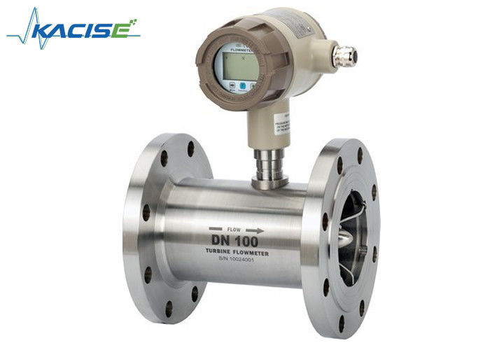 Compact Structure Stainless Steel Turbine Flow Meter petrol ve alkol için % 0.5 doğrulukla