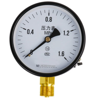 KMC-Y100 Endüstriyel Basınçölçer - 100 mm Çapraz, M20×1.5 Radyal Bakır Bağlantısı, Demir Kabuk