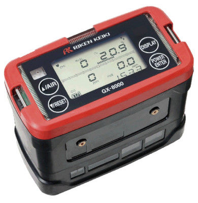 Riken Keiki GX-8000 Sıcaklık İleticiliği Dijital LCD Ekranı ve Su geçirmez Yapı ile Çoklu Gaz Detektörü