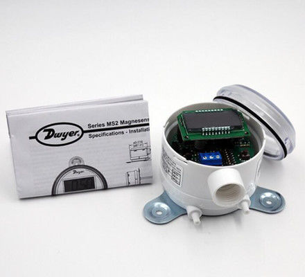 Dwyer Magnesense MS-111 Differential Pressure Transmitter, alan yapılandırılabilir çift çıkış sinyalleri ve sağlam NEMA 4X kablosu ile