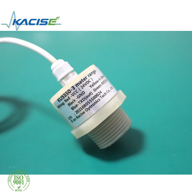 RS485 Çıktı IP68 Su geçirmez korozyona dayanıklı PTFE ultrasonik seviye sensörü KUS550